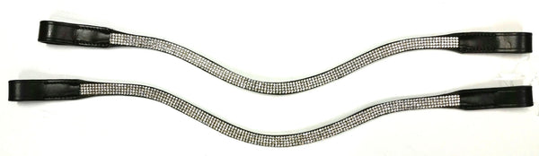 Classic Brow Bands-4 small clear crystals  3/8" relaxed