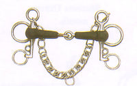 Rubber Snaffle Pelham with 4" cheeks