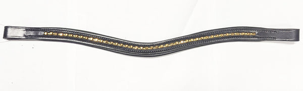 Relaxed 16" Black Padded Brow with gold chain/crystals