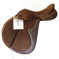 Brown Synthetic 17.5 Adjustable Gullet Close-contact jumping saddle-CLEARANCE