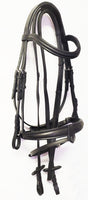 Italian Leather Dressage Bridle with Tapered Caveson-CLEARANCE