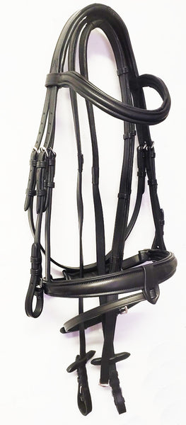 Italian Leather Dressage Bridle with Tapered Caveson
