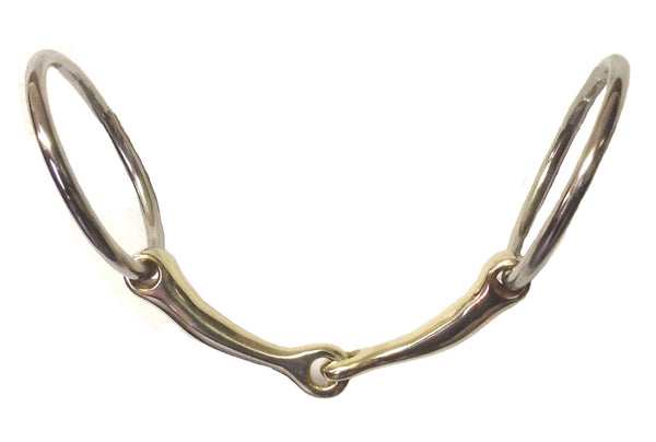 Classic 14mm Curved Mouth Single Joint Loose Ring Snaffle-CLEARANCE