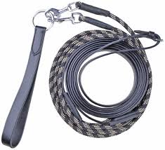 Leather Draw Reins with round cord pass through
