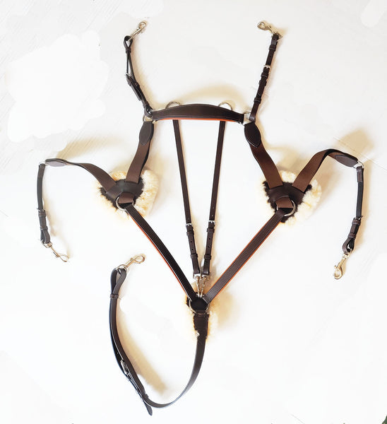 RHC Italian Leather 5 point breastplate-CLEARANCE