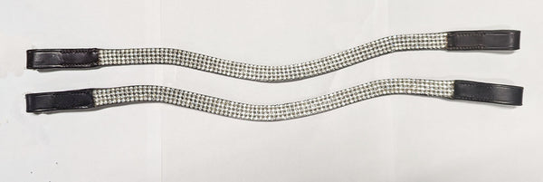 Classic Brow Bands-4 small clear crystals relaxed 1/2" width